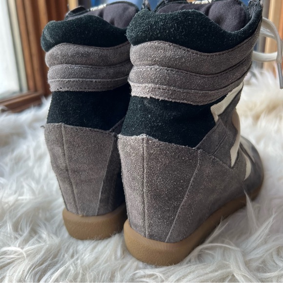 Sam Edelman❤️High top wedge sneakers❤️Charcoal Gray & ivory❤️Size 38 - Picture 4 of 6